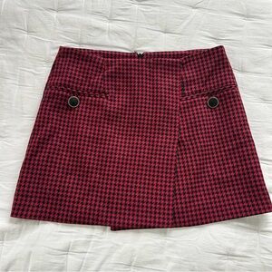 Pink Zara Houndstooth Mini Skirt